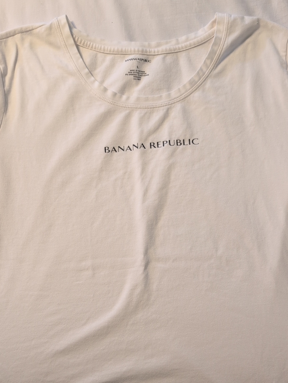 Banana Republic White Short Sleeve Logo Tee